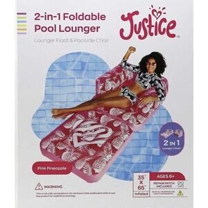 Justice 2-in-1 Foldable Pool Lounger - Lounger Float & Poolside Chair, Brand NEW